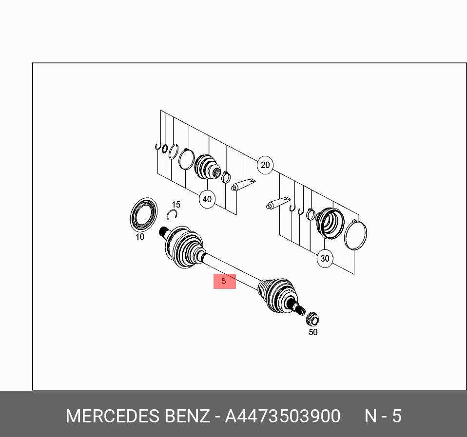 Palier trasero Mercedes Vito 14-26 - A4473503900