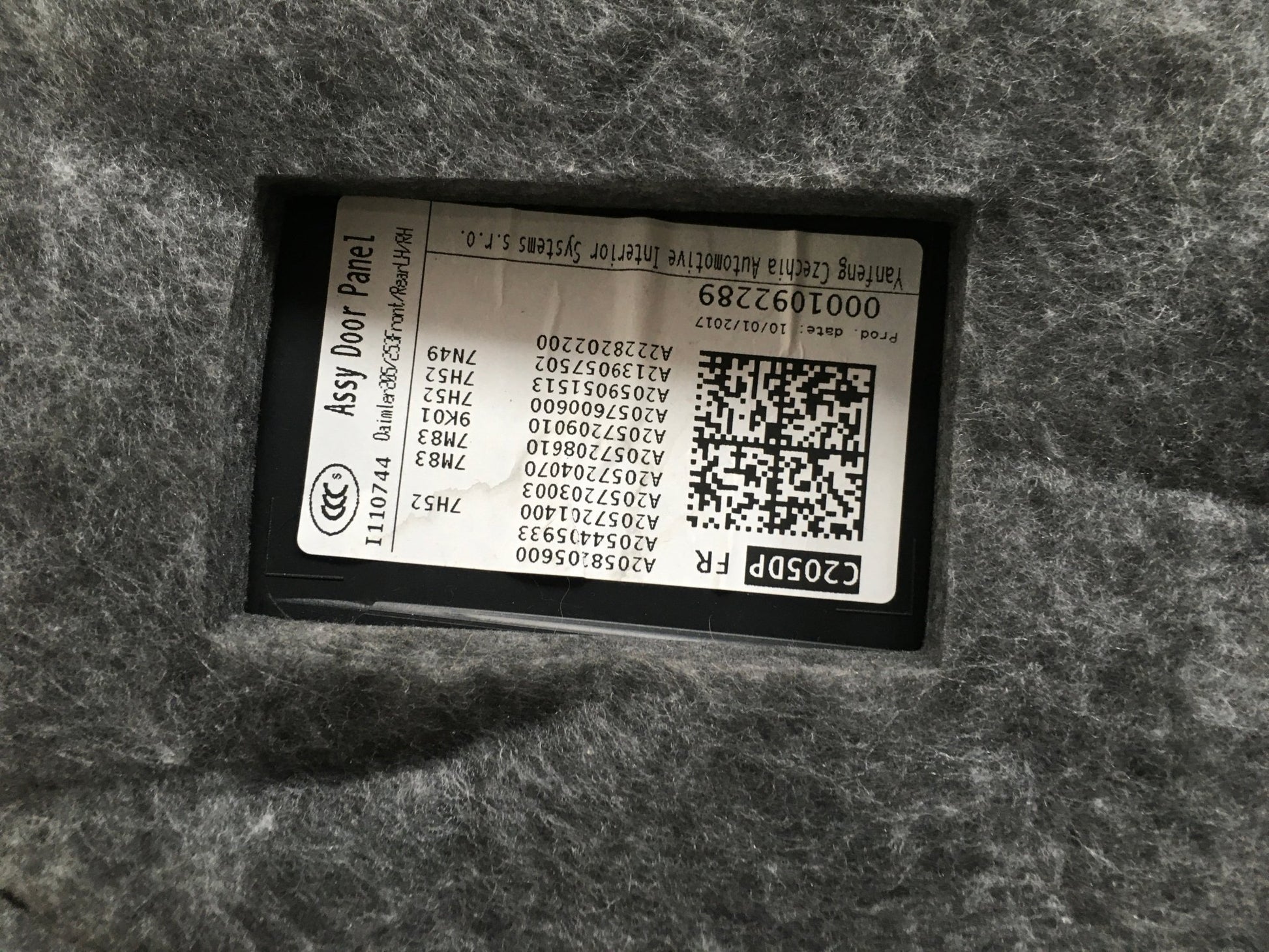 Panel Puerta dcha Mercedes C205 - A2058205600