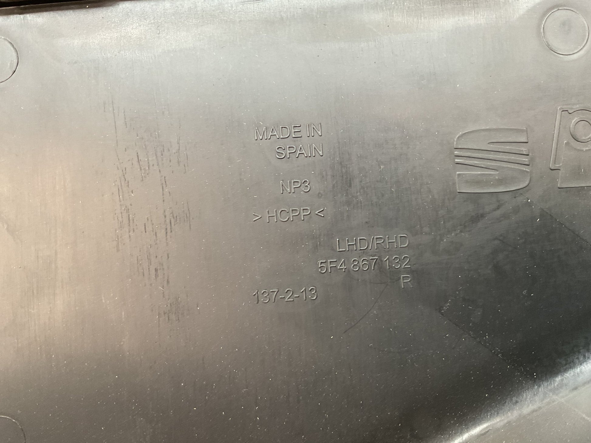 Panel Puerta del dcha Seat Leon 5F 2012 - 2020 - 5F4867132 _