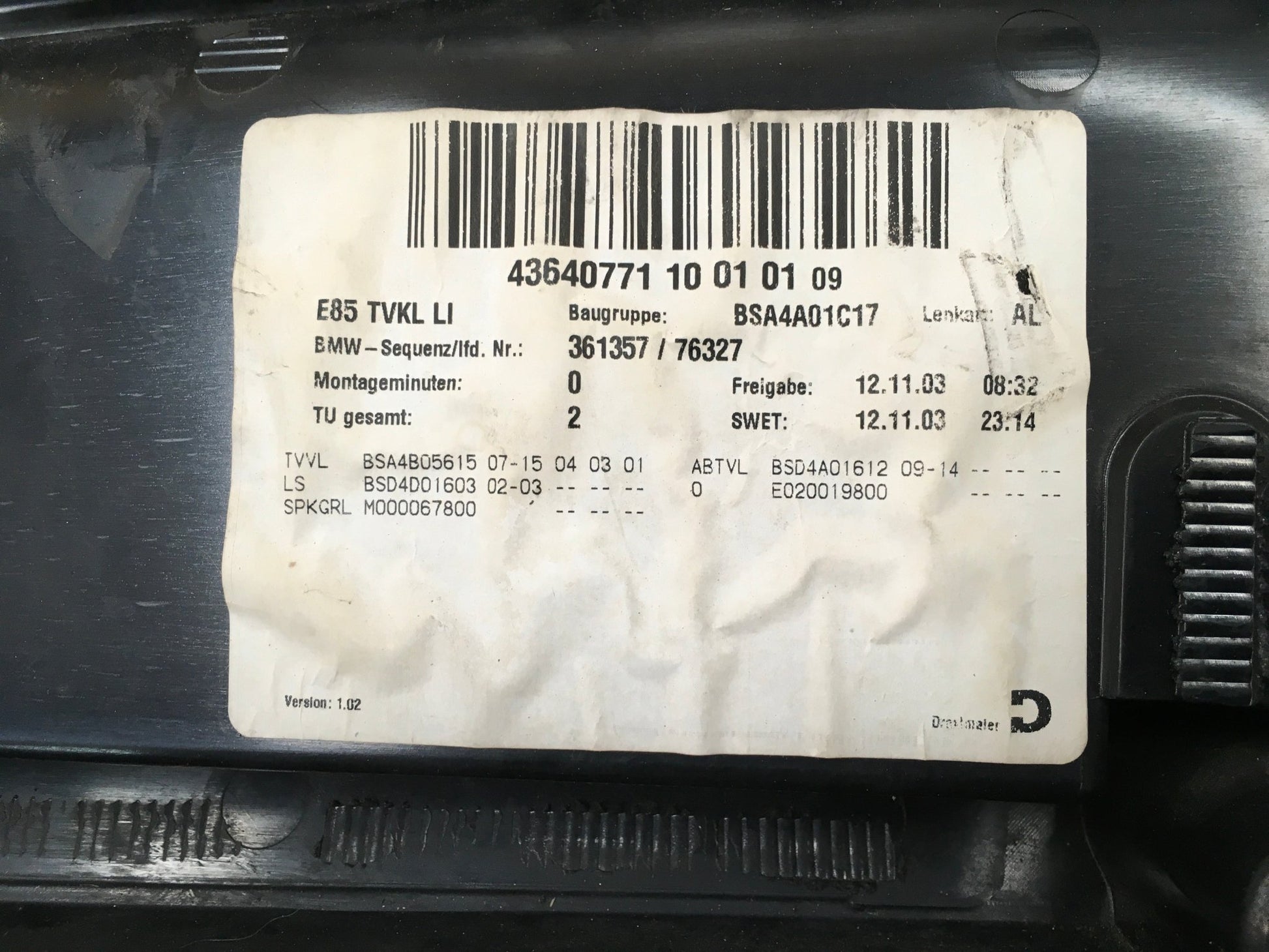 Panel Puerta izq BMW Z4 E85 - BSA4A01C17