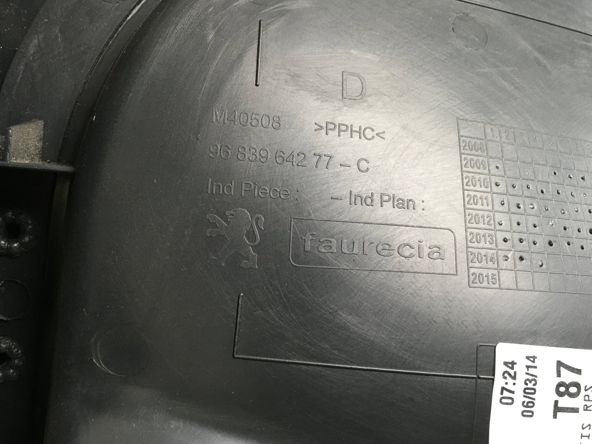 Panel Puerta tra dcha Peugeot 5008 I - 9683964277 _