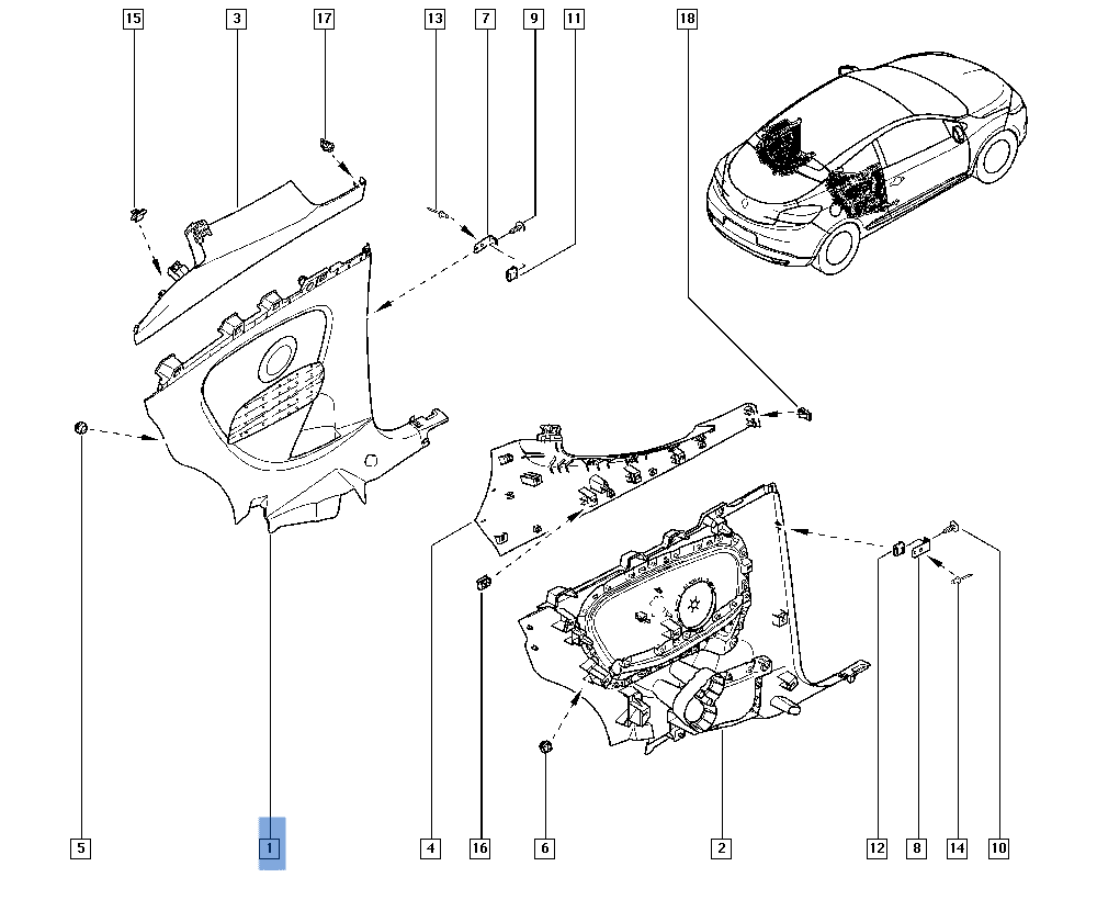Panel puerta tra dcha Renault Megane III - 769000023R