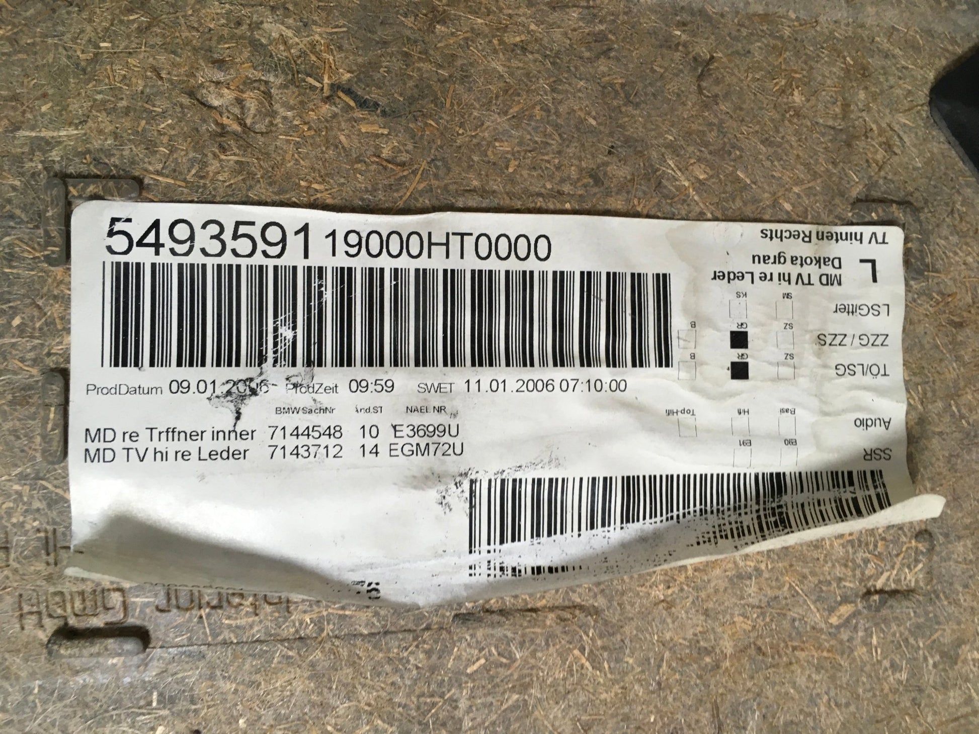 Panel Puerta tra dcho BMW 3 E90 - 19000HT0000 _