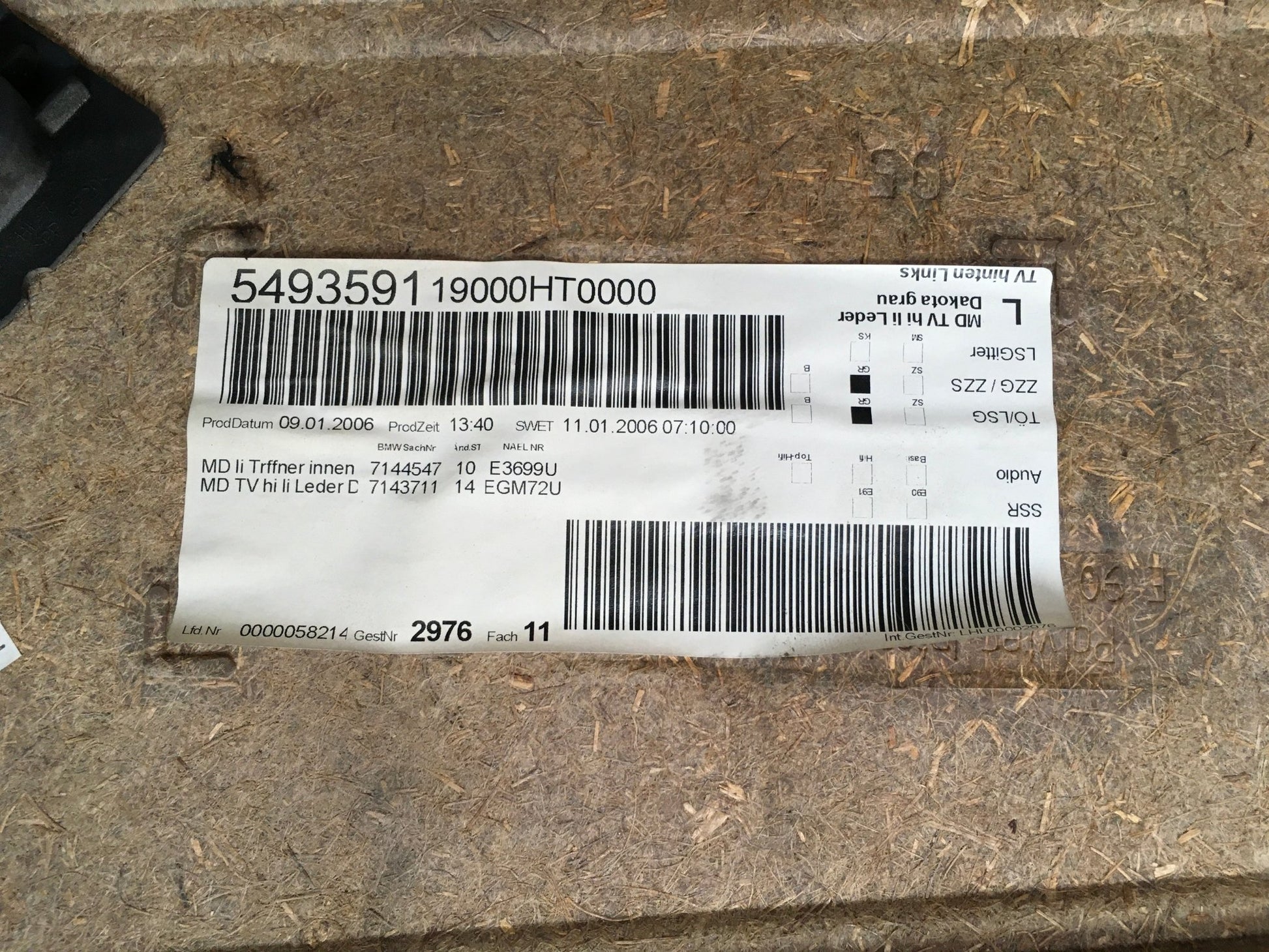 Panel Puerta tra izq BMW 3 E90 - 19000HT0000 _