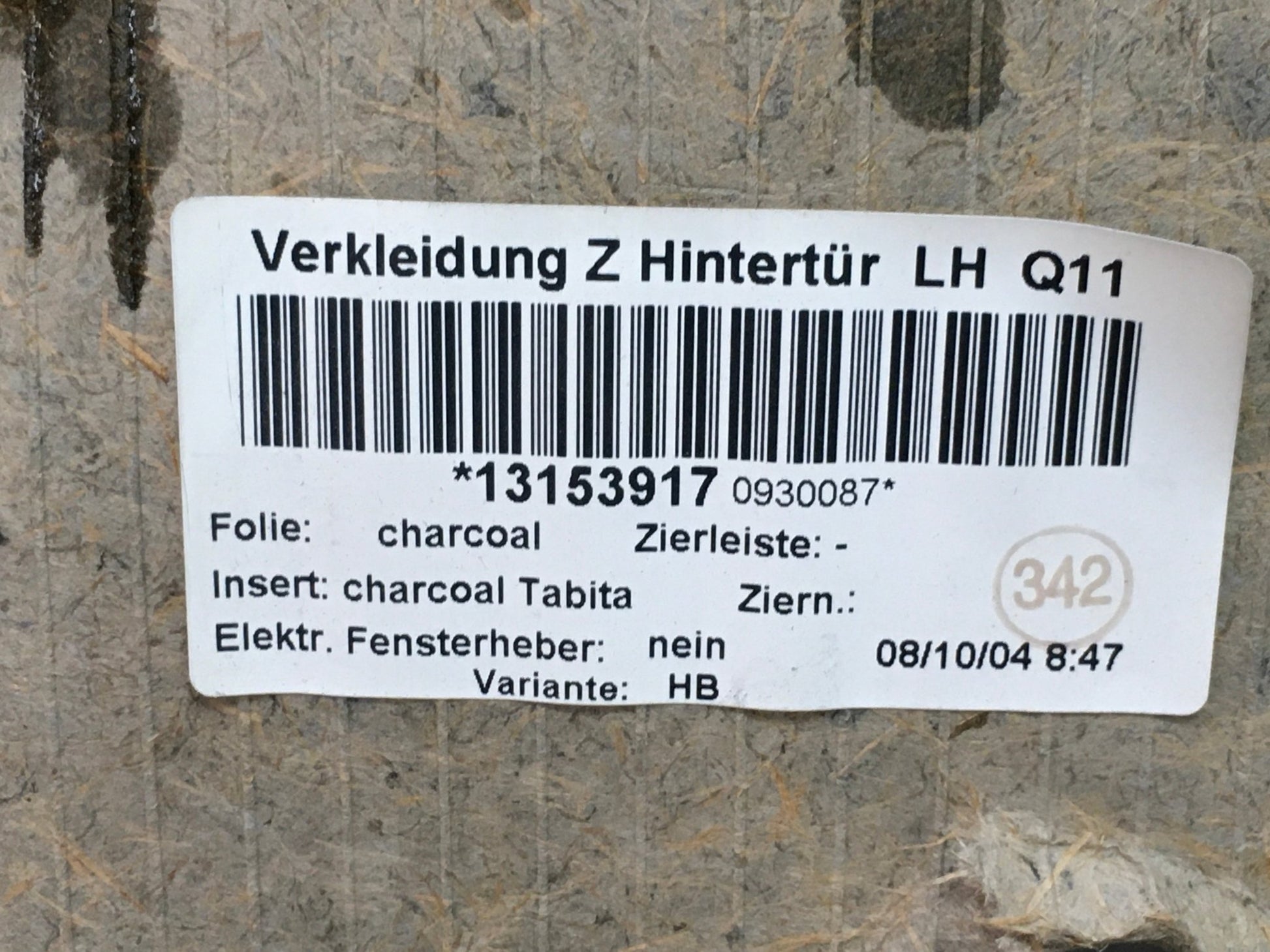 Panel Puerta tra izq Opel Astra H - 13153917