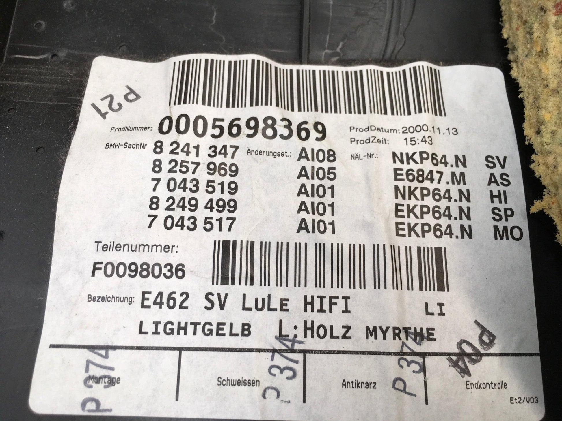 Paneles puertas BMW E46 Coupe - 51438223972