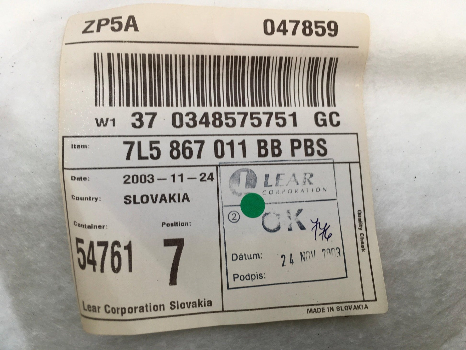 Paneles Puertas Porsche Cayenne 9PA - 7L5867011