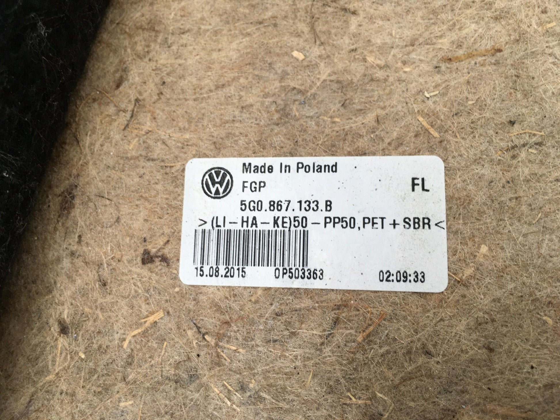 Paneles puertas VW Golf VII - 5G0867133B