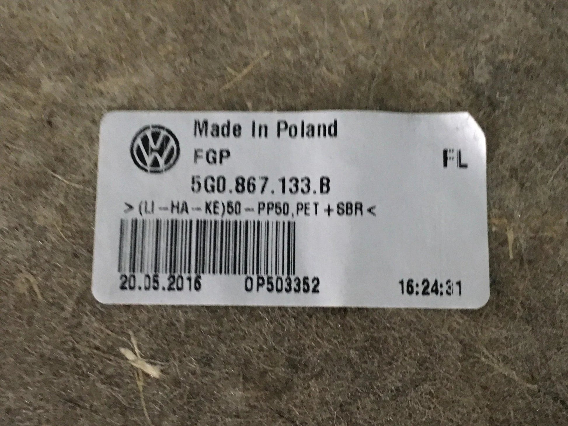 Paneles puertas VW Golf VII 5G3867011CN