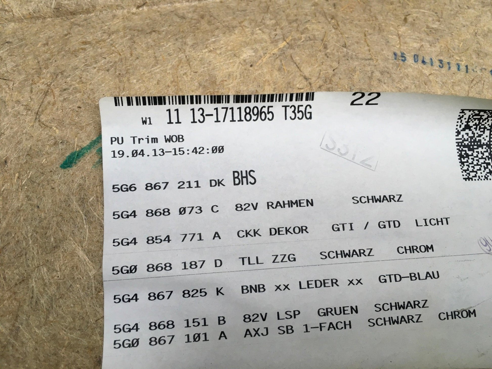 Paneles puertas VW Golf VII - 5G6867211 _