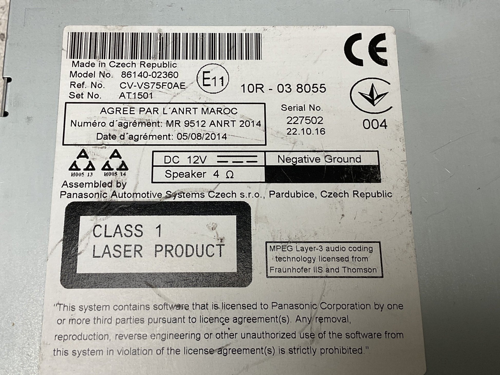 Pantalla Multifuncion Toyota Auris 12 - 18 - 8614002360