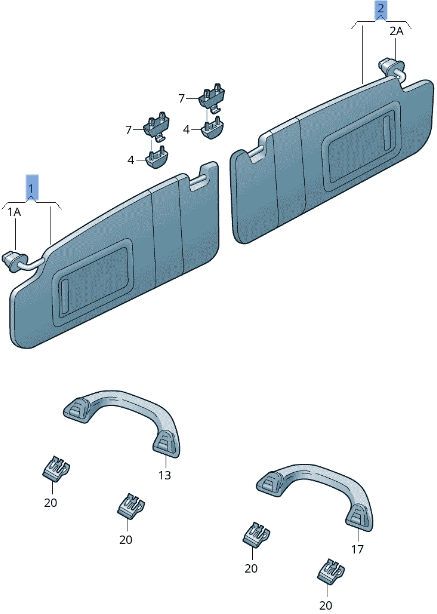 Parasoles VW 5G0857552DC - 5G0857552DC