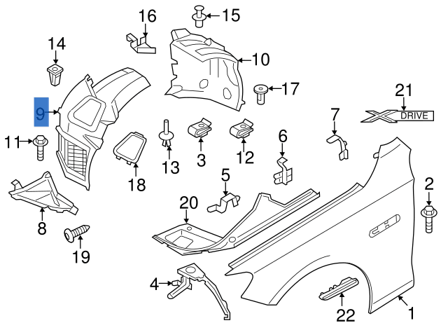 Paso rueda del dcho BMW 5 F07 - 51717193510