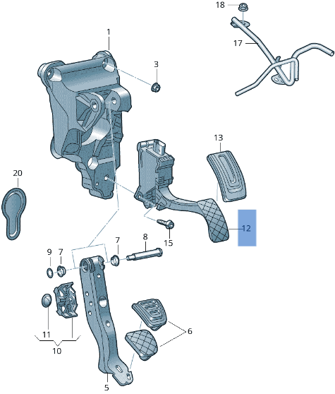 Pedal Acelerador VW 2Q1723503 - 2Q1723503