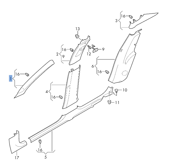 Pilar A Skoda Rapid / Seat Toledo - 5JA867233B