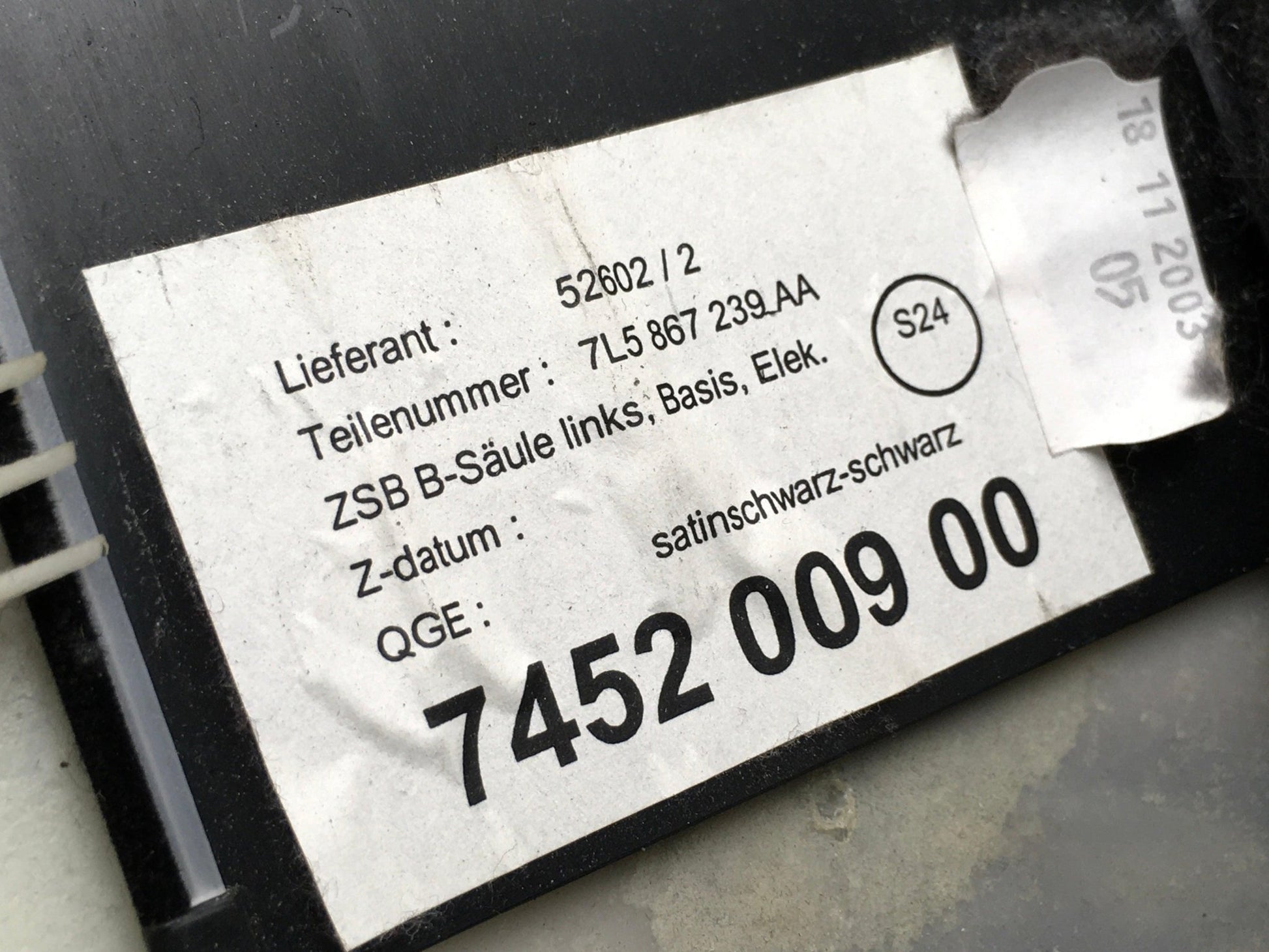 Pilar izquierdo Porsche Cayenne 955 - 7L5819209A