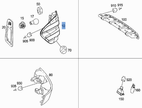 Piloto derecho Mercedes W164 - A1649061200