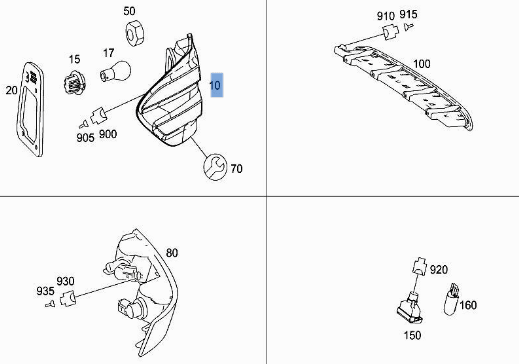 Piloto Izquierdo Mercedes W164 - A1649064200