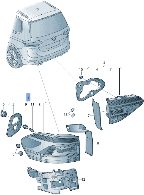 Piloto izquierdo VW Touran II - 5TA945207A