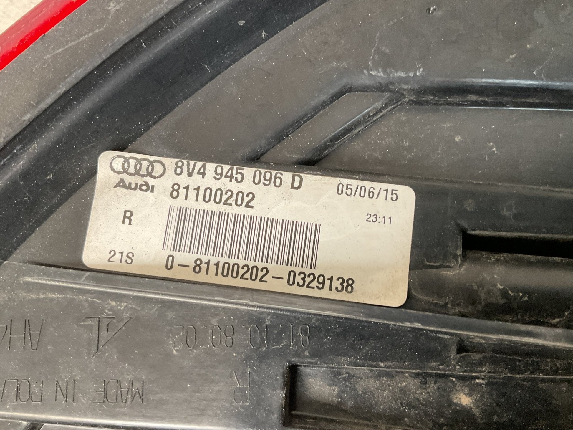 Piloto tra dcho Audi A3 8V 2012 - 2020 - 8V4945096D