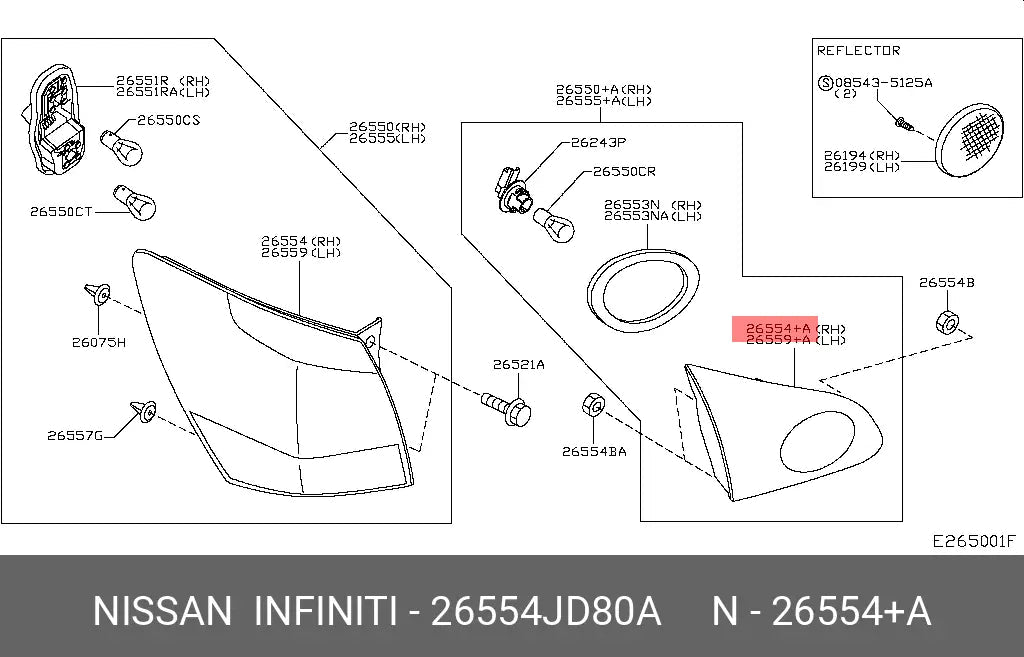 Piloto tra dcho Nissan Qashqai 07-13 - 26554JD80A