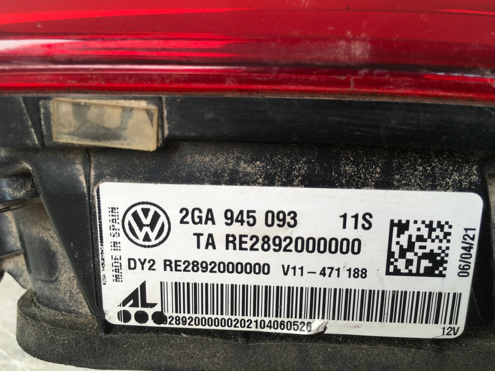 Piloto tra izq VW T - Roc A11 - 2GA945093