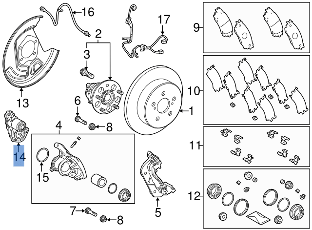 Pinza freno trasera Toyota C - HR - 46310f4011