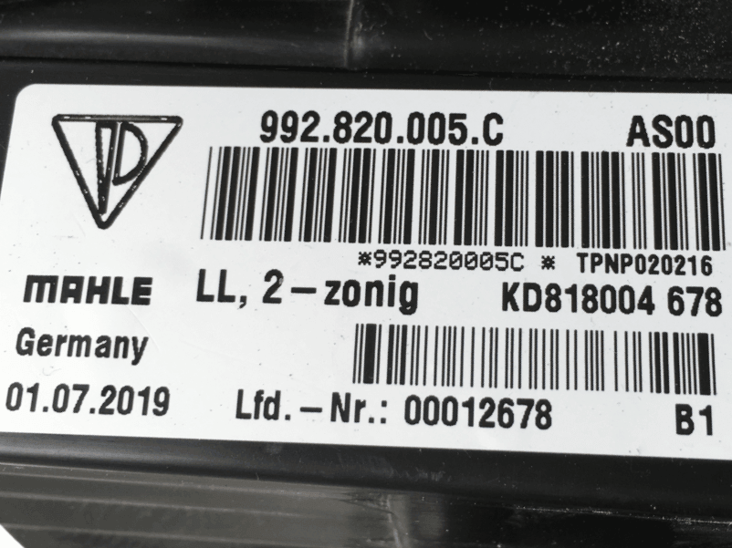 Radiador Acondicionador Porsche 992 - 992820005C