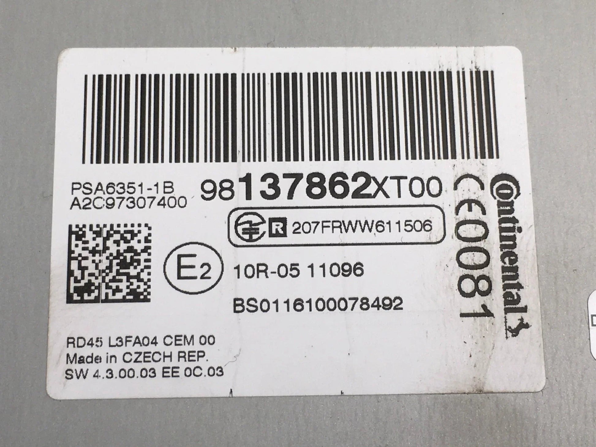 Radio CD Citroen Peugeot 98137862XT