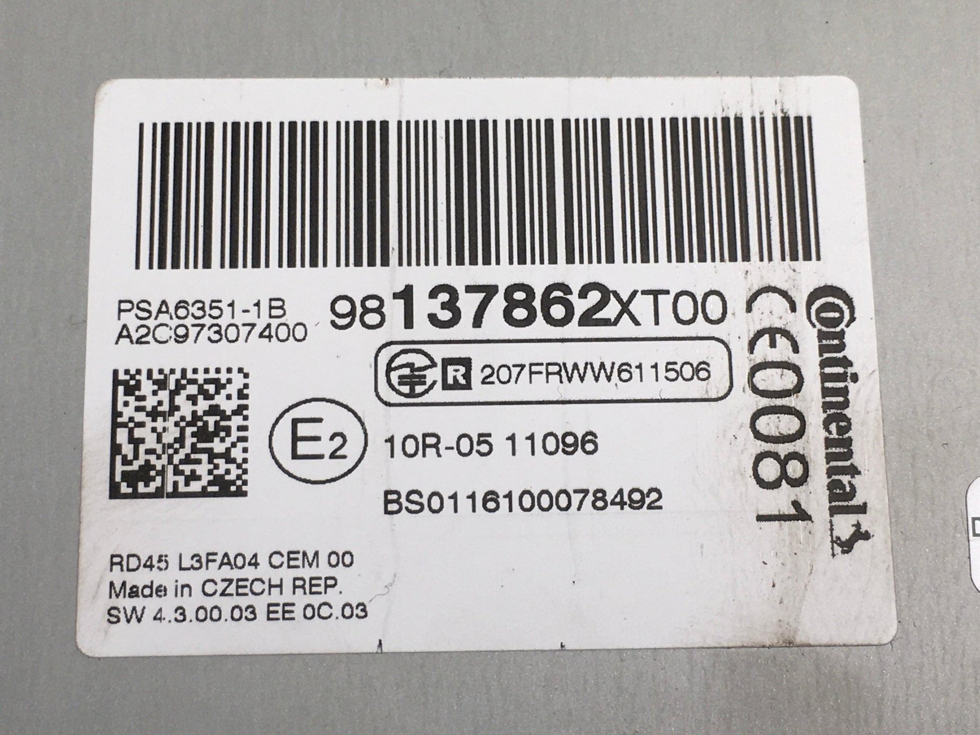 Radio CD Citroen Peugeot 98137862XT - 98137862XT