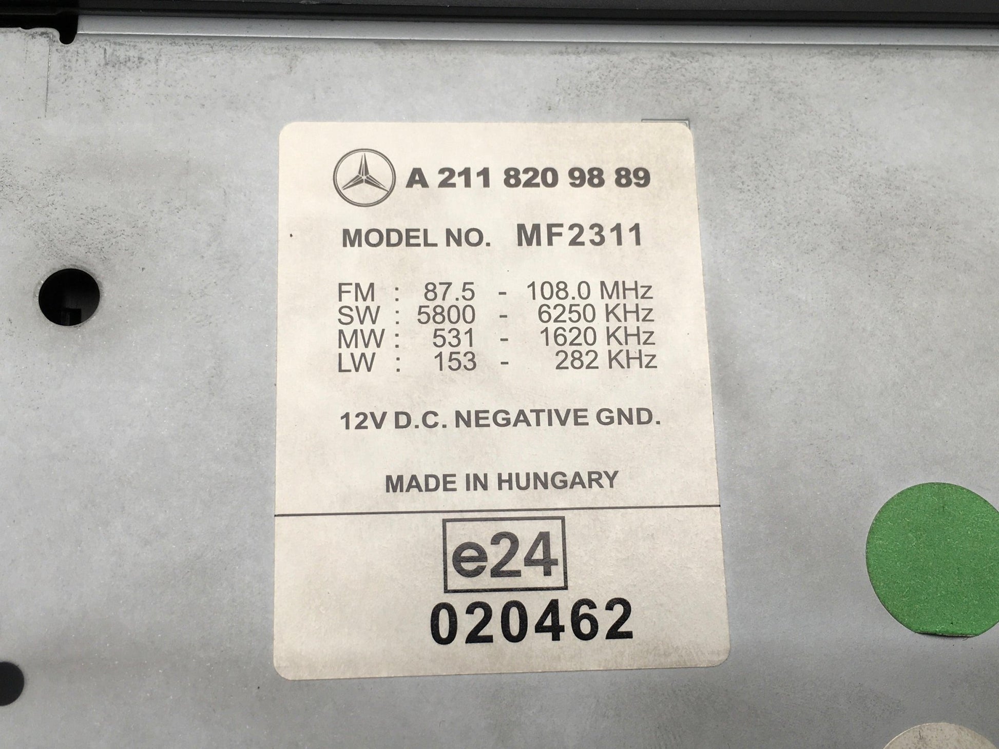 Radio CD Mercedes E W211 a2118209889 - A2118209889