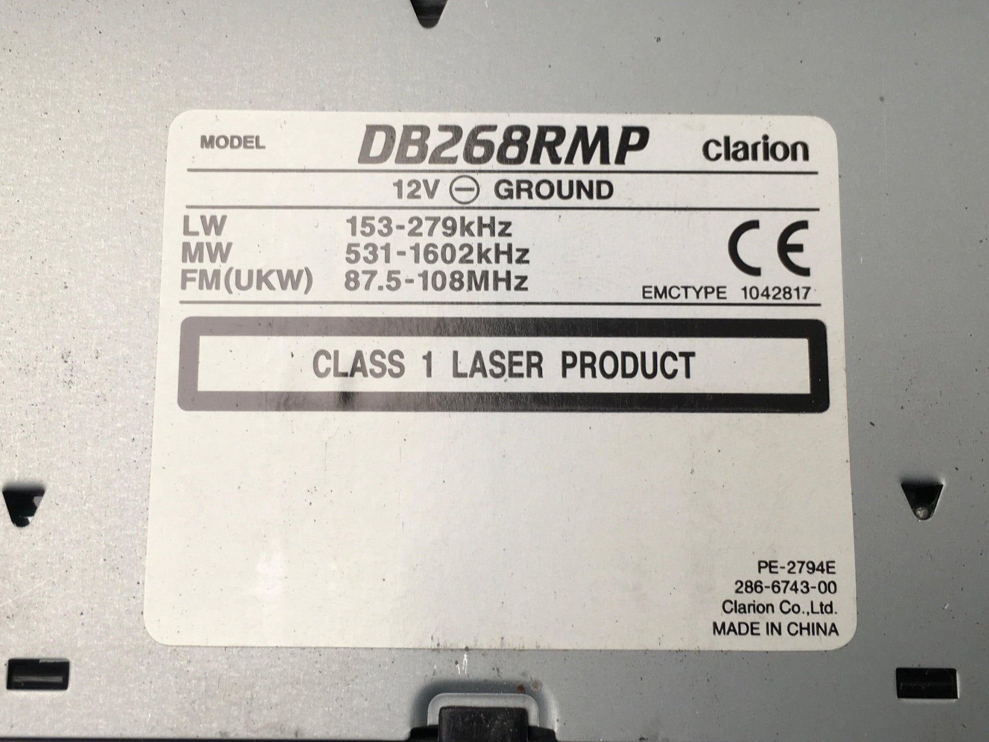 Radio Clarion DB268RMP - DB268RMP