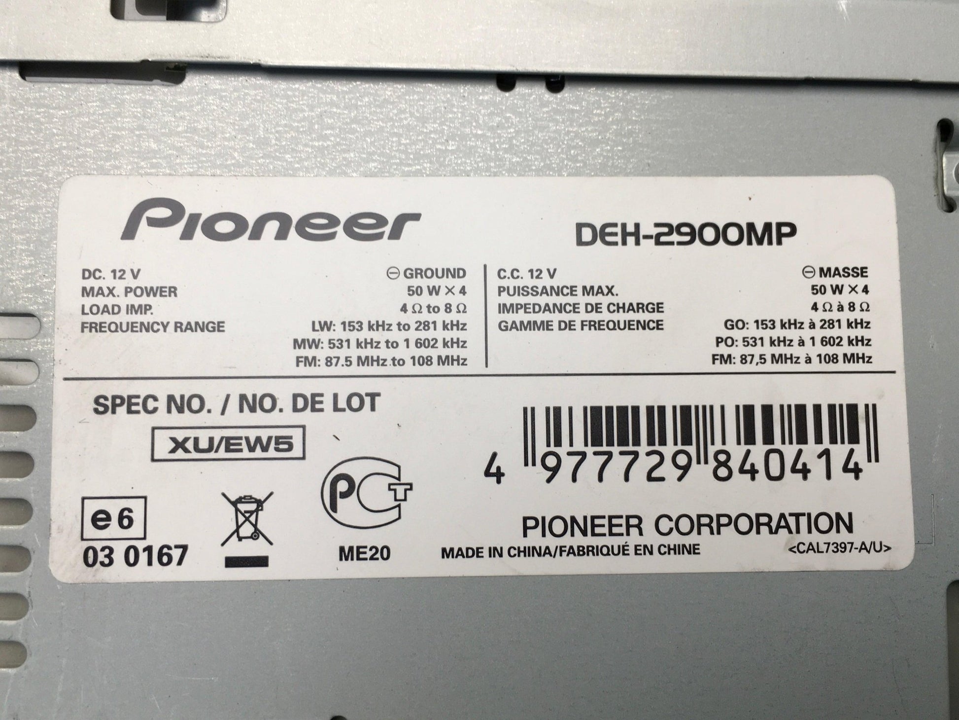 Radio Pioneer DEH - 2900MP - DEH - 2900MP