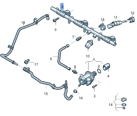 Rampa Inyeccion Audi RS3 TTRS - 07K133317AB