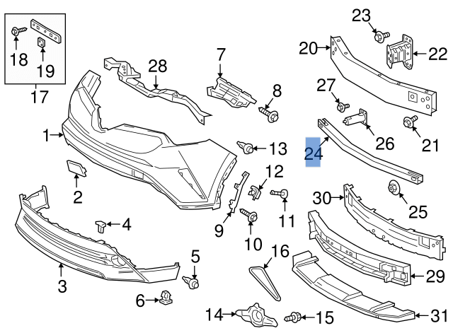 Refuerzo paragolpes delantero Toyota C - HR - 52132F4010