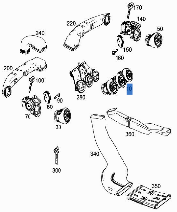 Rejilla aireadora Centro Salpicadero Mercedes W205 - A2058300301