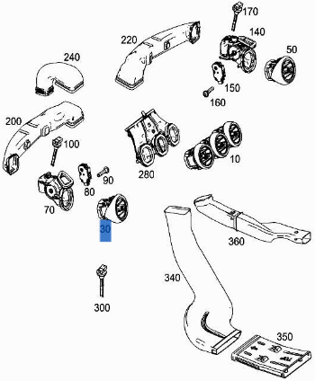 Rejilla aireadora izq Salpicadero Mercedes W205 - A2058303900