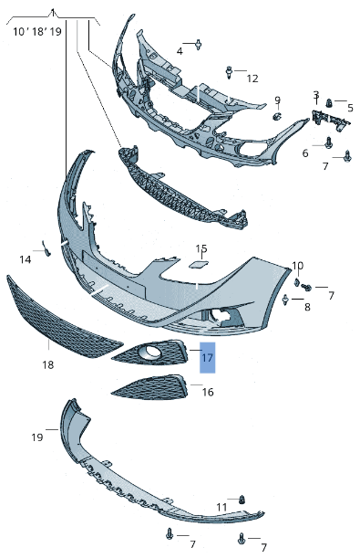 Rejilla antiniebla derecha Seat Ibiza IV - 6J0853666A