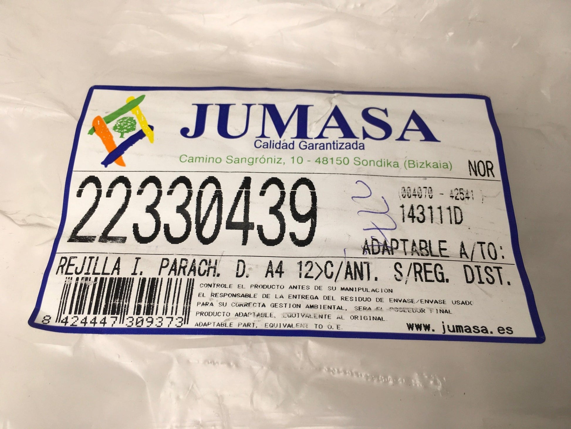 Rejilla antiniebla izquierdo Audi A4 B8 Concept - 22330439