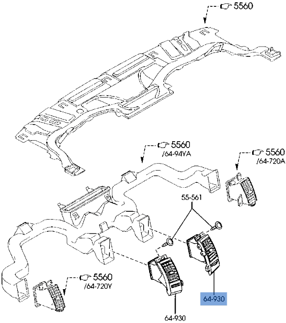 Rejilla dcha central Mazda 5 - GM932