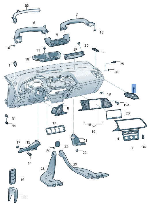 Rejilla derecha Seat Leon III - 5F1820902