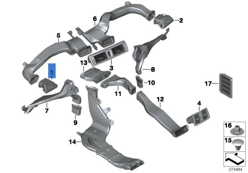 Rejilla izquierda BMW F20 F22 - 64229205355