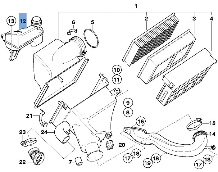 Resonador BMW E39 / E38 - 13711744467