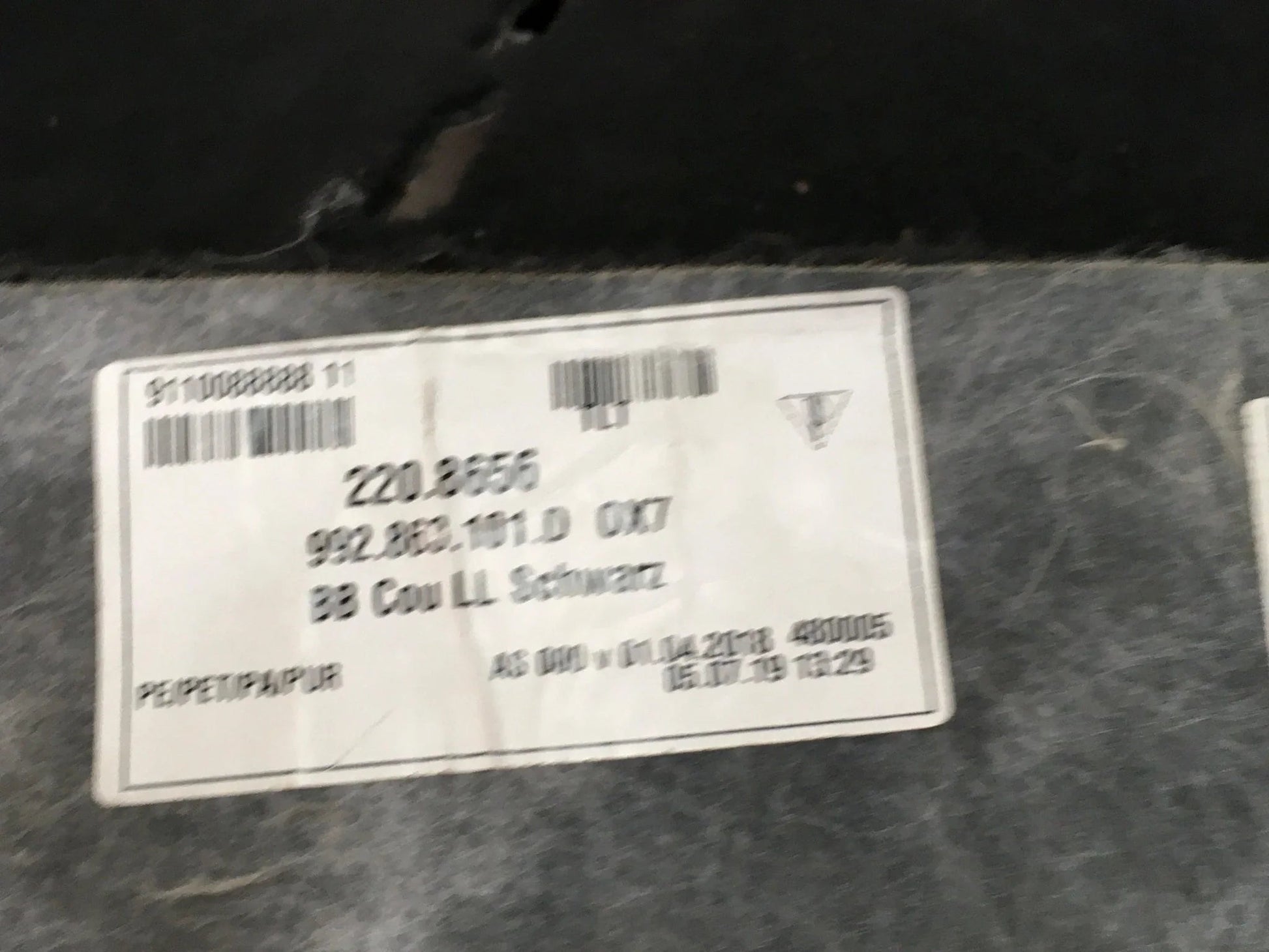 Revestimiento suelo delantero Porsche 911 992