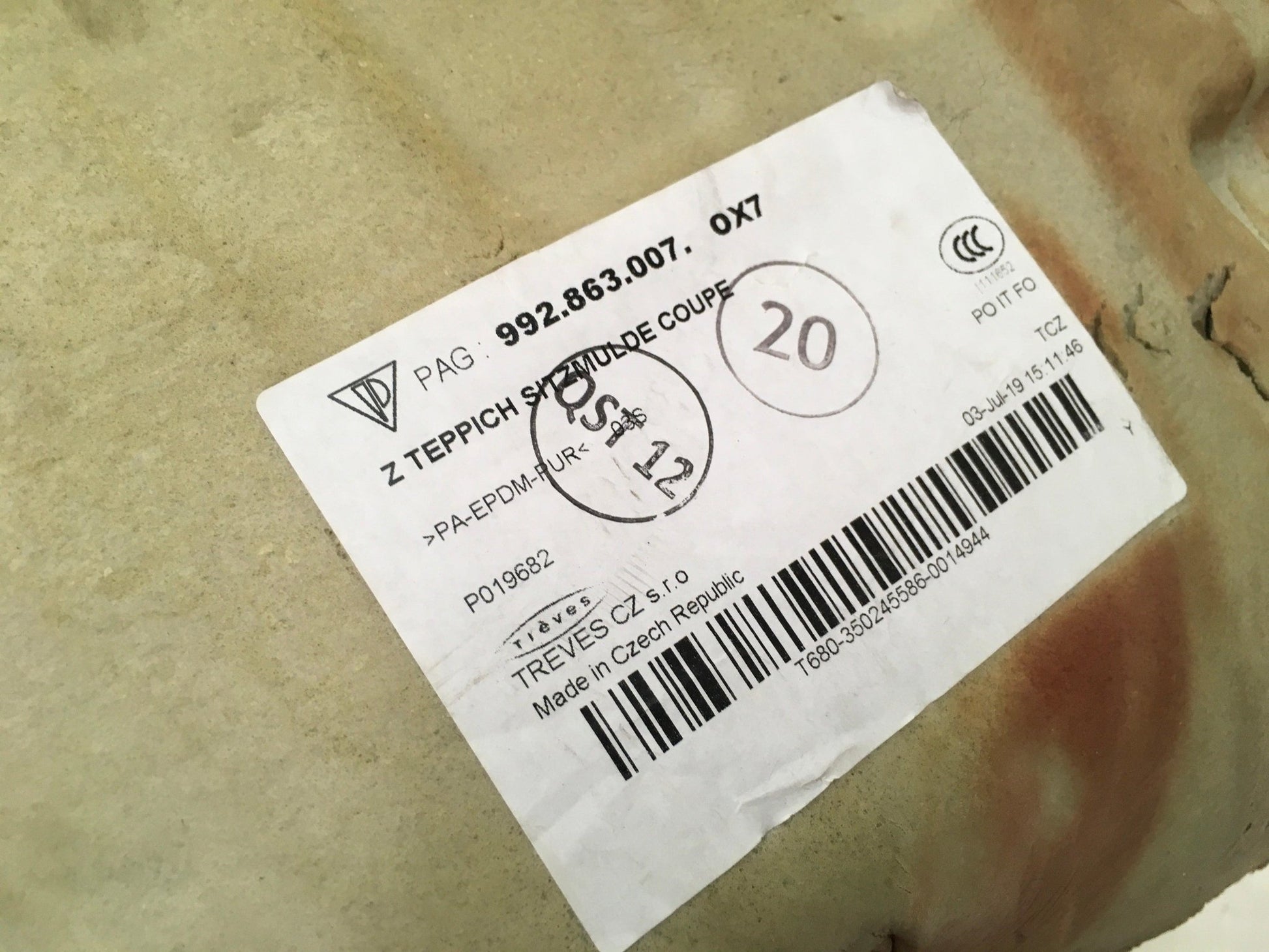 Revestimiento trasero asientos Porsche 911 992 - 992863007