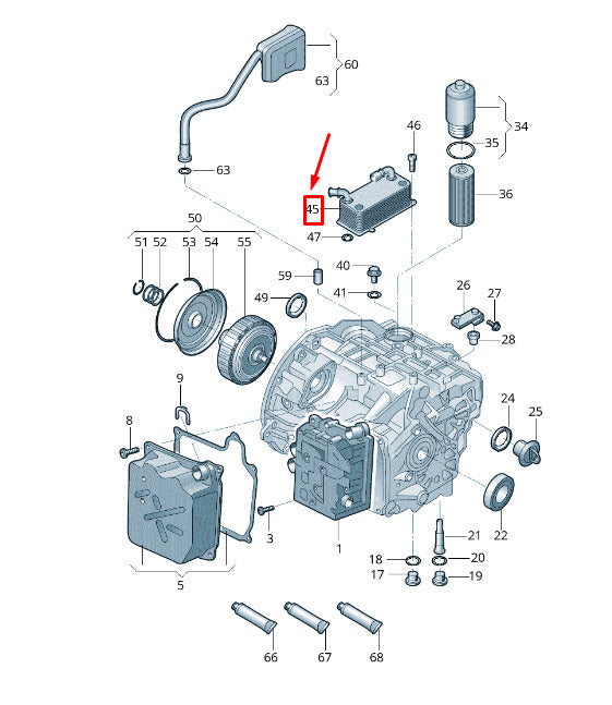 Radiador caja cambios VW 0BH317019F