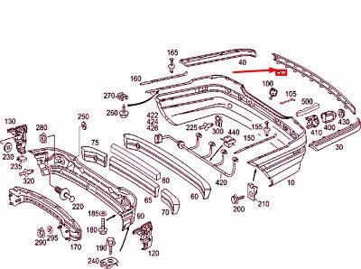 Moldura paragolpes trasero Mercedes W203 - AutoRR A2038852921