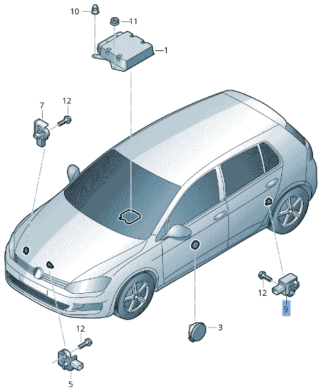 Sensor Impacto Seat Ibiza V - 5QF959351