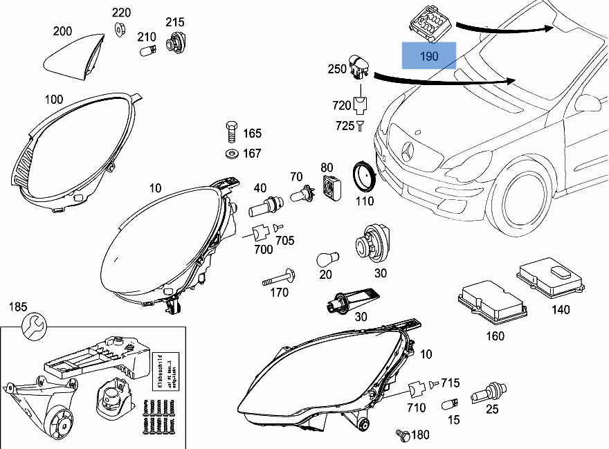 Sensor Lluvia Mercedes W164 / W251 - 1648200185