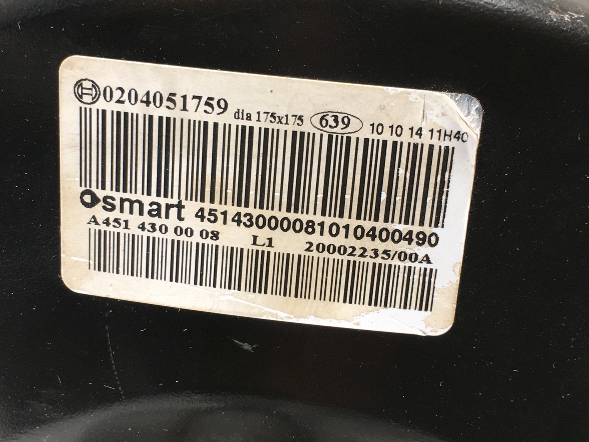 Servo freno Smart Fortwo W451 - 0204051759